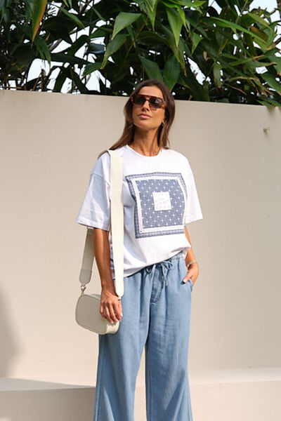 Tully Boyfriend Tee, MOONLIGHT BANDANA PRINT