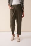 Jacqui Felgate Tapered Pant In Recycled Blend, MILITARY GREEN - alternate image 4