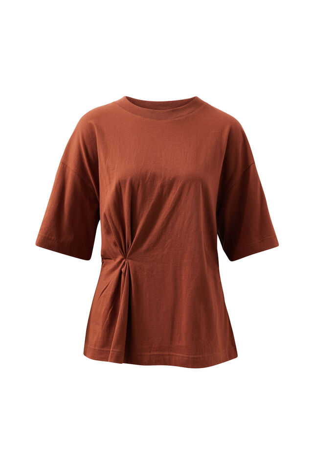 Kaia Twist Tee, GINGER