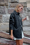 Bobbi Side Pocket Denim Shacket, WASHED BLACK - alternate image 4
