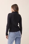 Soft Knit Zip Through Cardigan In Recycled Blend, CHARCOAL MARLE - alternate image 3