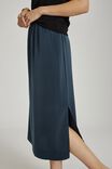Satin Slip Skirt With Recycled Fibres, SMOKE BLUE - alternate image 4