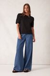 Pleat Sleeve Tee, BLACK - alternate image 4