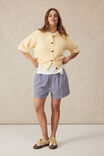 Boxy Short Sleeve Knit Cardi, BUTTER - alternate image 4