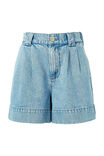 Billie Pleat Front Short, VINTAGE BLUE DENIM - alternate image 2