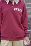 Wren Rugby Sweat, WASHED BURGUNDY WHITE HERITAGE LOGO - alternate image 4