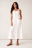 Strappy Seamed Midi Dress, FRESH ECRU - alternate image 6