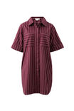 Sara Mini Shirt Dress, WINE PRINTED PINSTRIPE - alternate image 2