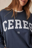 Isla Oversized Slouchy Crew, SMOKE BLUE HERITAGE LOGO - alternate image 7
