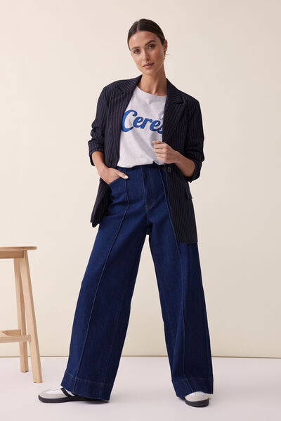 Jacqui Felgate Pintuck Jean In Organic Cotton, DARK INDIGO