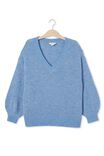Deep Vee Sweater In Alpaca Wool Blend, SKY BLUE - alternate image 5