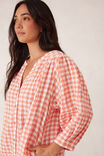 Crinkle Mini Dress, CORAL WHITE GINGHAM - alternate image 5