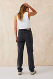 Straight Jean In Organic Cotton, WASHED BLACK - alternate image 3