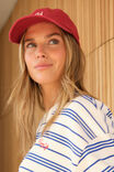DEEP RED/ECRU STITCH