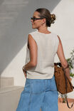 Margot Mesh Knit Tank, ECRU - alternate image 3