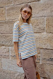 Stevie Slouchy Tee, NEW BUTTER BRUNETTE STRIPE - alternate image 5