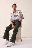 Patch Pocket Flare Jean, WASHED MILITARY GREEN IN RESCUE COTTON - alternate image 4