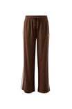 Gigi Wide Leg Terry Trackpant, CHOCOLATE SIDE STRIPE - example image 2