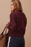 Soft Crew Cardi, WINE - alternate image 3