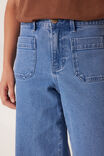 Wide Leg Patch Pocket Jean, WASHED INDIGO - alternate image 5