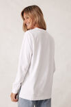 Longline Long Sleeve Cuff Tee, WHITE/WHITE MONOGRAM EMBROIDERY - alternate image 3