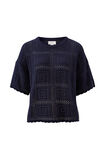 Square Knit Boxy Tee, NEW NAVY - alternate image 2