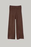 Soft Knit Wide Leg Pant In Recycled Blend, BITTER CHOCOLATE MARLE