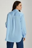 Satin Drape Shirt With Recycled Fibres, CLOUD - alternate image 3