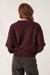 Soft Crew Cardi, WINE - alternate image 3