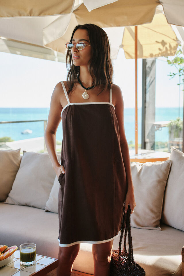 Mon Mini Dress, CHOCOLATE