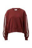Sasha Sporty Slouchy Crew, BURGUNDY SIDE STRIPE - alternate image 2