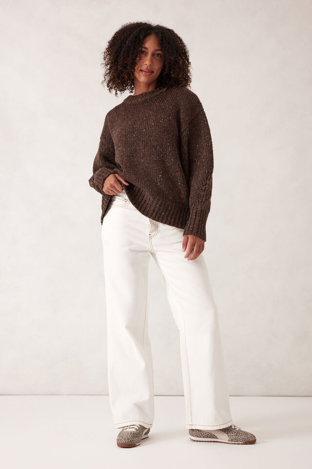 Lofty Knit Crew, CHOC FLECK
