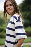 Mini Terry Dress, WHITE NAVY BOLD STRIPE - alternate image 6