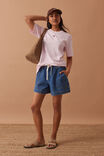 Lola Longline Step Hem Tee, SUNFADED PINK MONOGRAM EMBROIDERY - alternate image 4