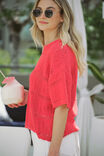 Square Knit Boxy Tee, HERITAGE RED - alternate image 3