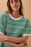 Nina Boxy Knit Tee, KELLY GREEN STRIPE - alternate image 5