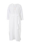Button Up Midi Dress, WHITE - alternate image 2