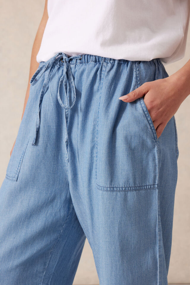 Relaxed Beach Pant, VINTAGE BLUE PINSTRIPE