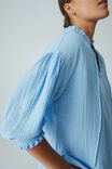 Double Cloth Tunic In Organic Cotton, BLUE SKY