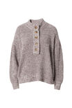 Fisherman Rib Pullover In Organic Cotton, MILK CHOCOLATE TWIST - alternate image 2