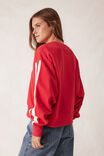 Sporty Slouchy Crew, HERITAGE RED SIDE STRIPE - alternate image 3