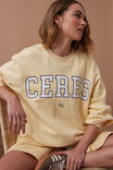 Isla Oversized Slouchy Crew, SUNNY YELLOW HERITAGE LOGO - alternate image 5