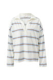 Shelby Slouchy Rugby Top, VANILLA/BRUNETTE BROWN STRIPE - alternate image 2
