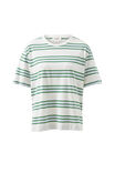Stevie Slouchy Split Hem Tee, VANILLA/WINTER GREEN RETRO STRIPE - alternate image 2