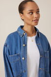 Bobbi Side Pocket Denim Shacket, INDIGO - example image 5