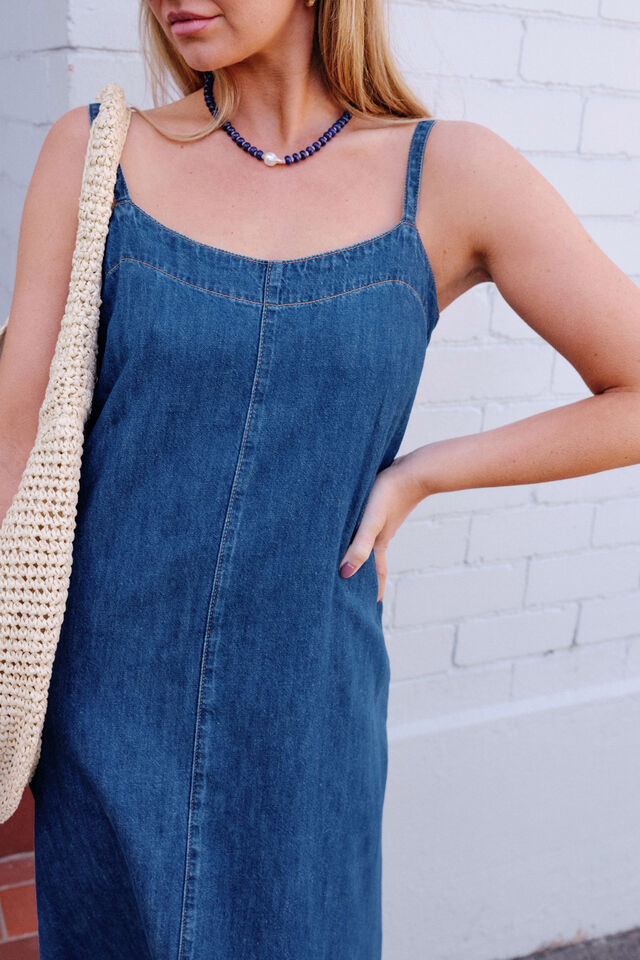 Remy Strappy Midi Dress, TRUE INDIGO