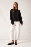 Slouchy Long Sleeve  Tee, BLACK - alternate image 4