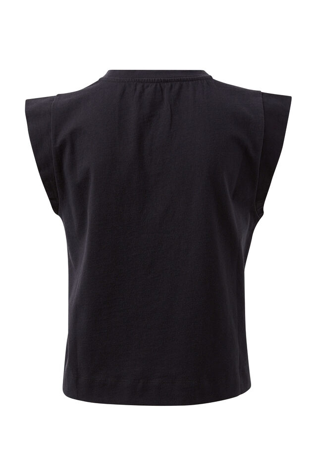 Extended Shoulder Tee, BLACK