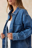 Bobbi Side Pocket Denim Shacket, FRESH INDIGO - alternate image 4