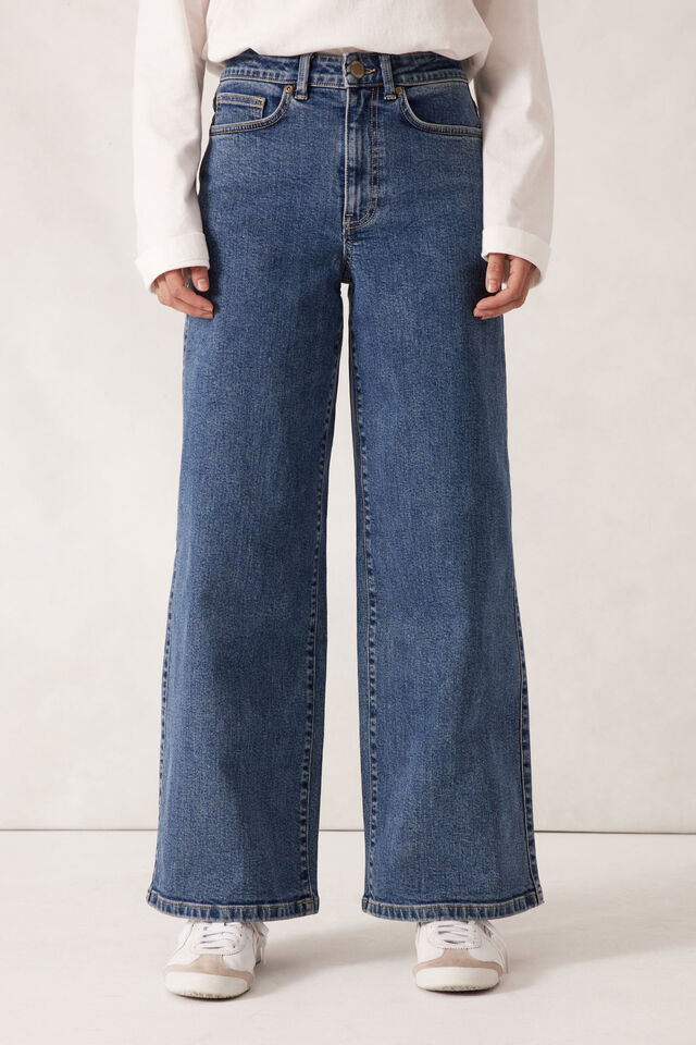 Evie Wide Leg Jean, FRESH INDIGO